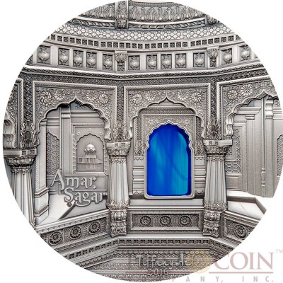 Palau 12th Edition AMAR SAGAR INDIA series TIFFANY ART Silver coin $50 Antique finish 2016 Ultra High Relief minting 1 Kilo / 32.15 oz